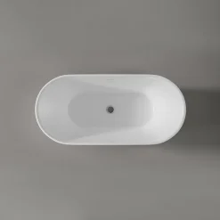 Bernstein Baignoire îlot acrylique design et moderne pour salle de bain, isolation thermique, Blanc, 170x75x58cm, Garantie 5 ans, MIO 2.0