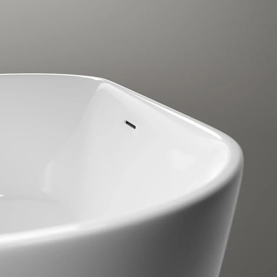 Bernstein Baignoire îlot acrylique design et moderne pour salle de bain, isolation thermique, Blanc, 170x75x58cm, Garantie 5 ans, MIO 2.0