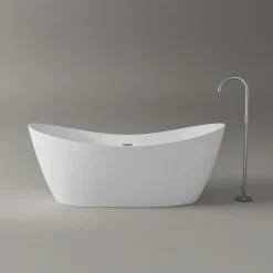 Bernstein Baignoire îlot Acrylique Design Moderne pour Salle de Bain avec Bonde et trop plein, Blanc, 170x80x68cm, Garantie 5 ans, SIENA 2.0* Baignoire Îlot