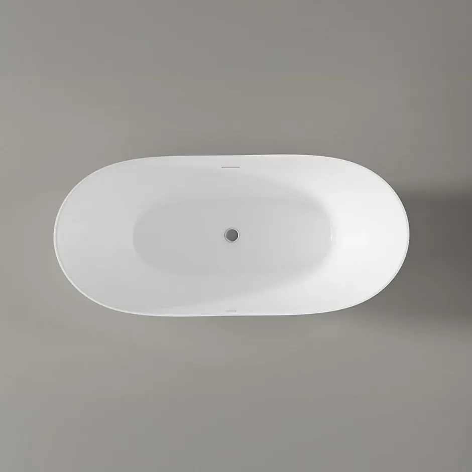 Bernstein Baignoire îlot Acrylique Design Moderne pour Salle de Bain avec Bonde et trop plein, Blanc, 170x80x68cm, Garantie 5 ans, SIENA 2.0* Baignoire Îlot