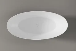 Bernstein Baignoire îlot acrylique effet feuille d'or TERRA - 186x88cm - Garantie 5 ans - Avec siphon, Avec robinet mitigeur 8028B* Baignoire Îlot