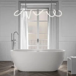 Bernstein Baignoire îlot Acrylique ovale 165x75x58cm Blanc mat + Bonde et trop plein - ROMA PLUS 2.0* Baignoire Îlot