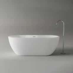 Bernstein Baignoire îlot Acrylique ovale 165x75x58cm Blanc mat + Bonde et trop plein - ROMA PLUS 2.0* Baignoire Îlot