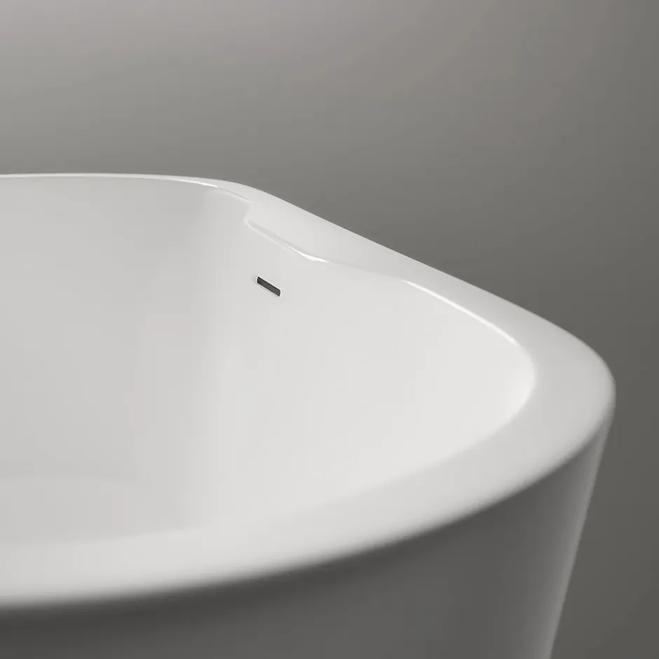 Bernstein Baignoire îlot Acrylique ovale 165x75x58cm Blanc mat + Bonde et trop plein - ROMA PLUS 2.0* Baignoire Îlot
