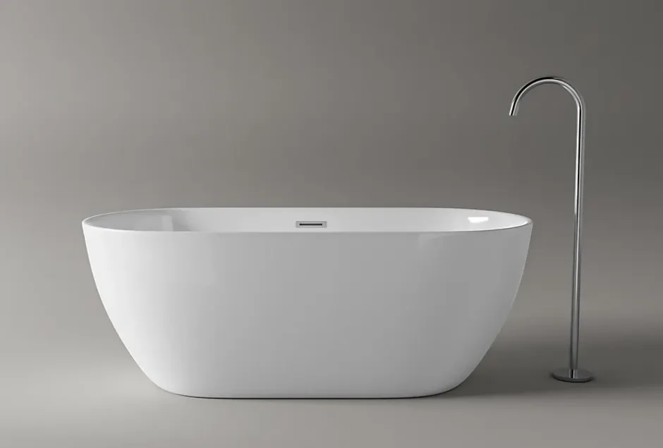 Bernstein Baignoire îlot Acrylique ovale 180x80x59cm Blanc brillant + Bonde et trop plein - JAZZ PLUS 2.0