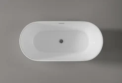 Bernstein Baignoire îlot Acrylique ovale 180x80x59cm Blanc brillant + Bonde et trop plein - JAZZ PLUS 2.0