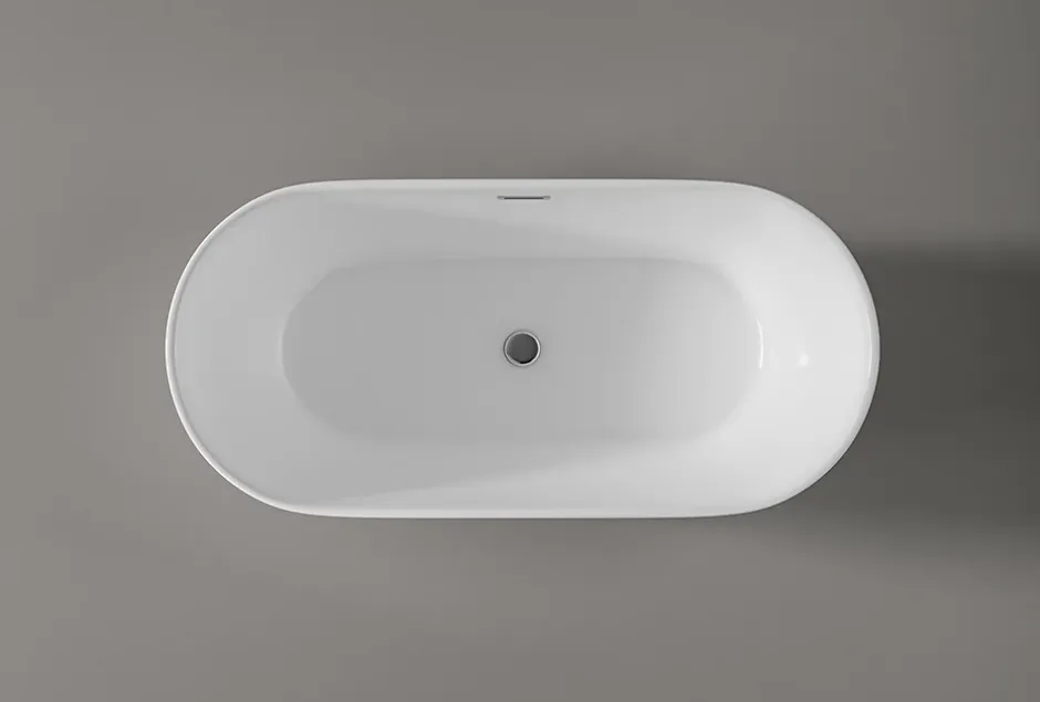 Bernstein Baignoire îlot Acrylique ovale 180x80x59cm Blanc brillant + Bonde et trop plein - JAZZ PLUS 2.0