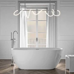 Bernstein Baignoire îlot Acrylique ovale 180x80x59cm Blanc brillant + Bonde et trop plein - JAZZ PLUS 2.0