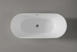 Bernstein Baignoire îlot Acrylique ovale 180x80x58cm Blanc brillant + Bonde et trop plein - ROMA PLUS 2.0* Baignoire Îlot