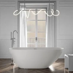 Bernstein Baignoire îlot Acrylique ovale design 180x80x58cm Blanc mat + Bonde et trop plein - ROMA 2.0* Baignoire Îlot