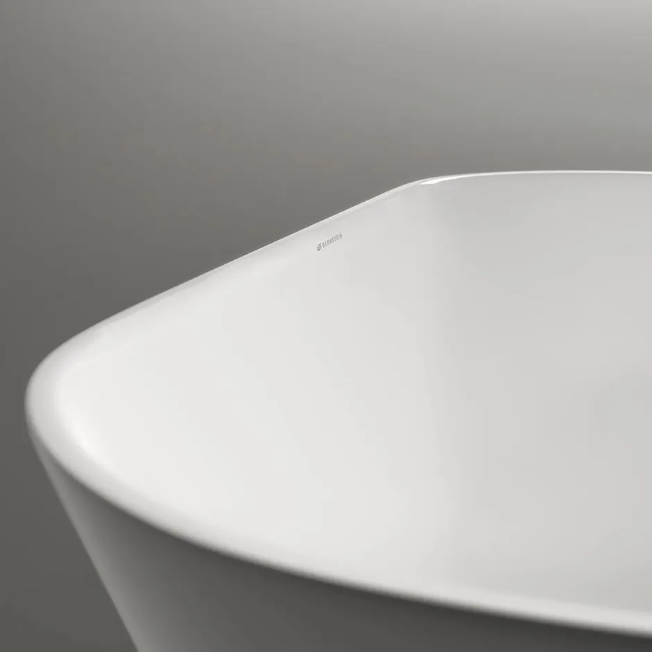 Bernstein Baignoire îlot Acrylique ovale design 180x80x58cm Blanc mat + Bonde et trop plein - ROMA 2.0* Baignoire Îlot