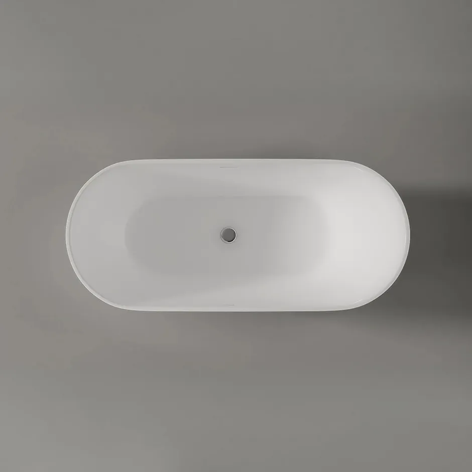 Bernstein Baignoire îlot Acrylique ovale design 180x80x58cm Blanc mat + Bonde et trop plein - ROMA 2.0* Baignoire Îlot