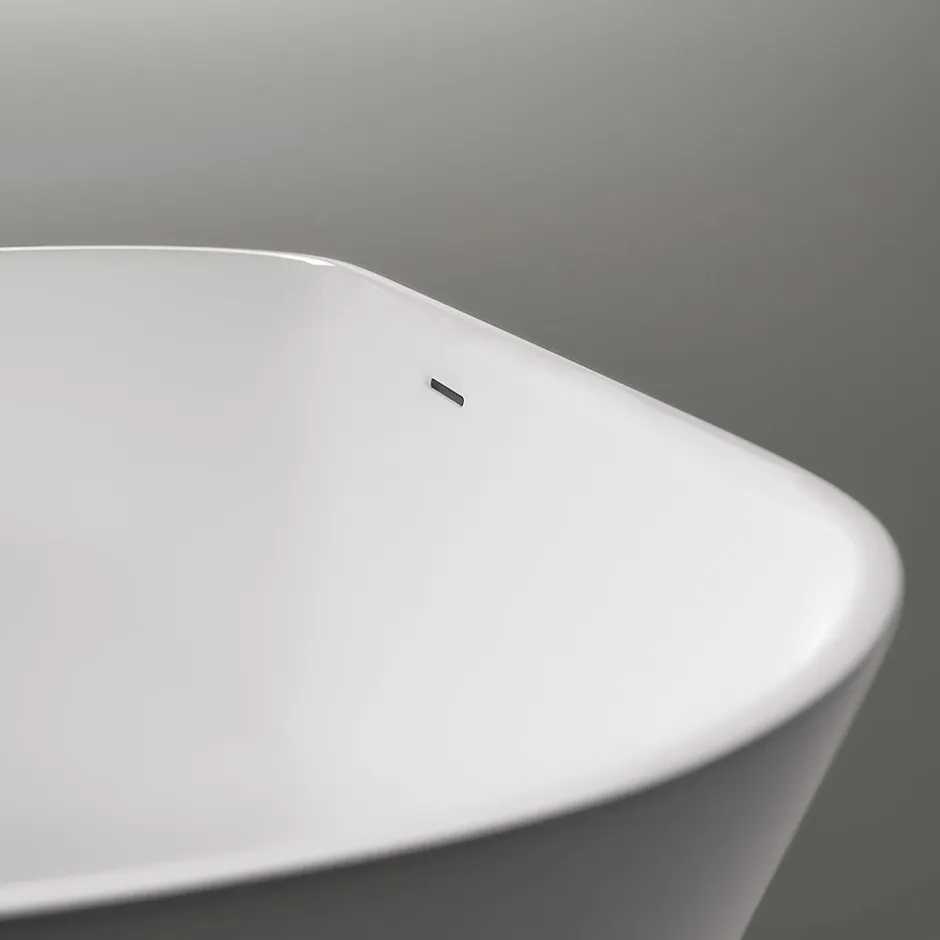 Bernstein Baignoire îlot Acrylique ovale design 180x80x58cm Blanc mat + Bonde et trop plein - ROMA 2.0* Baignoire Îlot