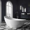 Bernstein Baignoire îlot acrylique ovale design 184x79x77cm Noir / Blanc mat + Bonde et trop plein - VICE 2.0* Baignoire Îlot