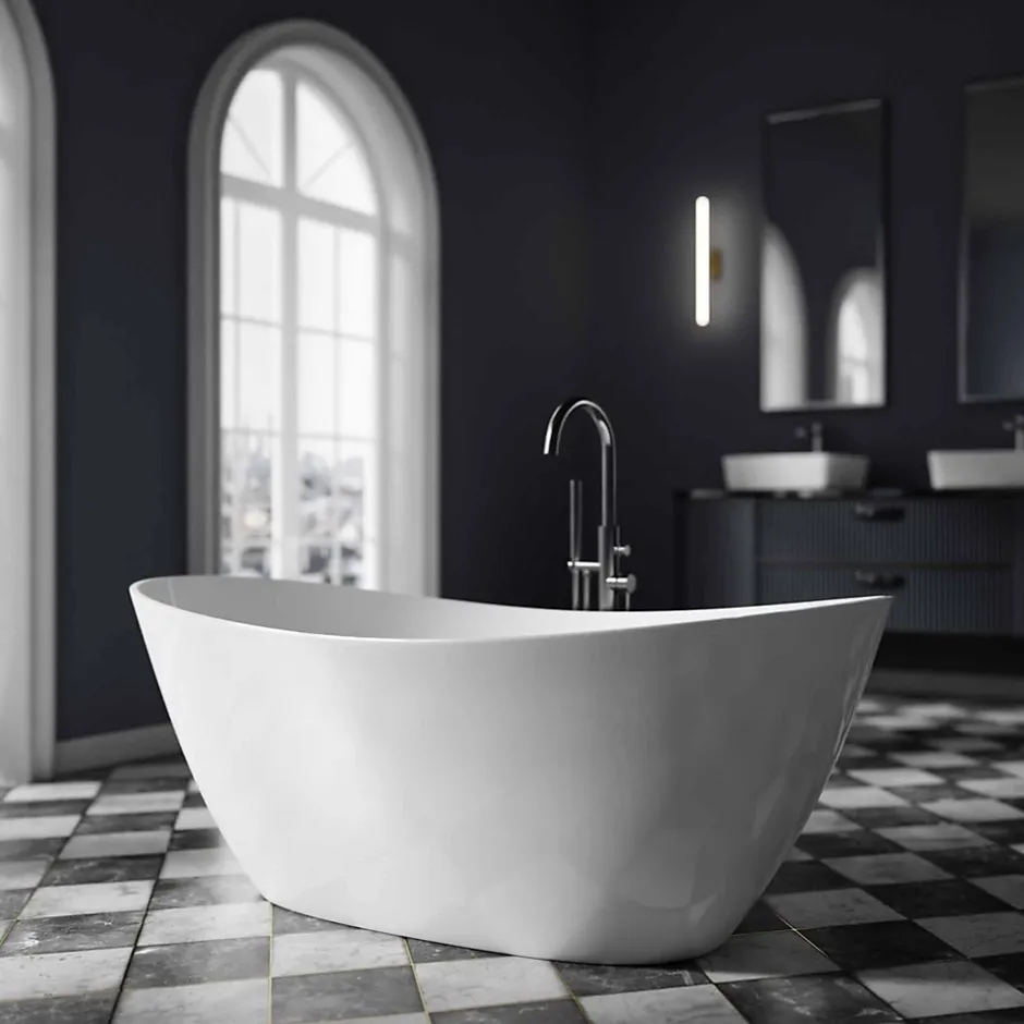 Bernstein Baignoire îlot Acrylique ovale 170x78x69cm + Bonde et trop plein - Blanc brillant - BELLAGIO 2.0* Baignoire Îlot