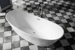 Bernstein Baignoire îlot Acrylique ovale 170x78x69cm + Bonde et trop plein - Blanc brillant - BELLAGIO 2.0* Baignoire Îlot