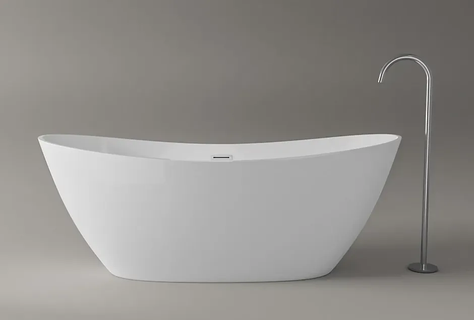 Bernstein Baignoire îlot Acrylique ovale 170x78x69cm + Bonde et trop plein - Blanc brillant - BELLAGIO 2.0* Baignoire Îlot