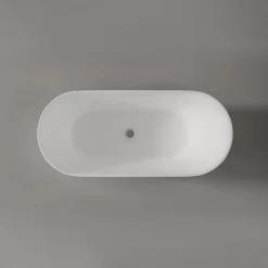 Bernstein Baignoire îlot Acrylique ovale design 170x75x58cm Blanc mat + Bonde et trop plein - ROMA 2.0
