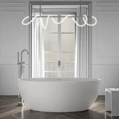 Bernstein Baignoire îlot Acrylique ovale 160x80x60cm Blanc brillant + Bonde et trop plein - TERRA 2.0