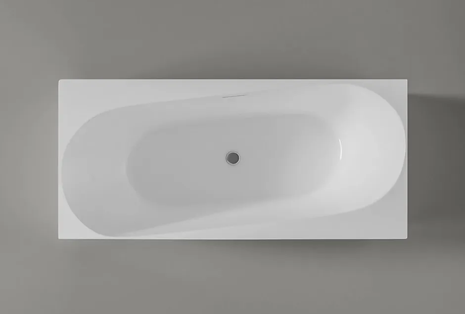 Bernstein Baignoire îlot Acrylique Rectangulaire Moderne pour Salle de Bain + Bonde + trop plein, Blanc, 170x78x58cm, Garantie 5 ans, ONDA* Baignoire Îlot