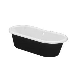 GoodHome Baignoire îlot adossée 170 x 80 cm noire, Emba* Baignoire Îlot
