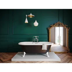 GoodHome Baignoire îlot adossée 170 x 80 cm noire, Emba* Baignoire Îlot