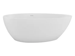 Vente-unique Baignoire îlot asymétrique - 245 L - 160 x 82 x 58 cm - Blanc mat - Acrylique - APULIA