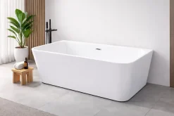 Otitec Baignoire îlot avec vidage - 160 x 75 cm - Blanc brillant - MIRABELLE