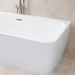 Otitec Baignoire îlot avec vidage - 160 x 75 cm - Blanc brillant - MIRABELLE