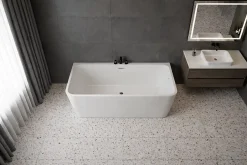 Otitec Baignoire îlot avec vidage - 160 x 75 cm - Blanc brillant - MIRABELLE