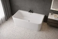 Otitec Baignoire îlot avec vidage - 160 x 75 cm - Blanc brillant - MIRABELLE