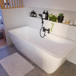 GoodHome Baignoire îlot blanche 170 x 75 cm Merkys