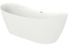 Poalgi Baignoire îlot blanche Solid Surface 180x80x63 cm inclus tablette - modèle CAPRI* Baignoire Îlot