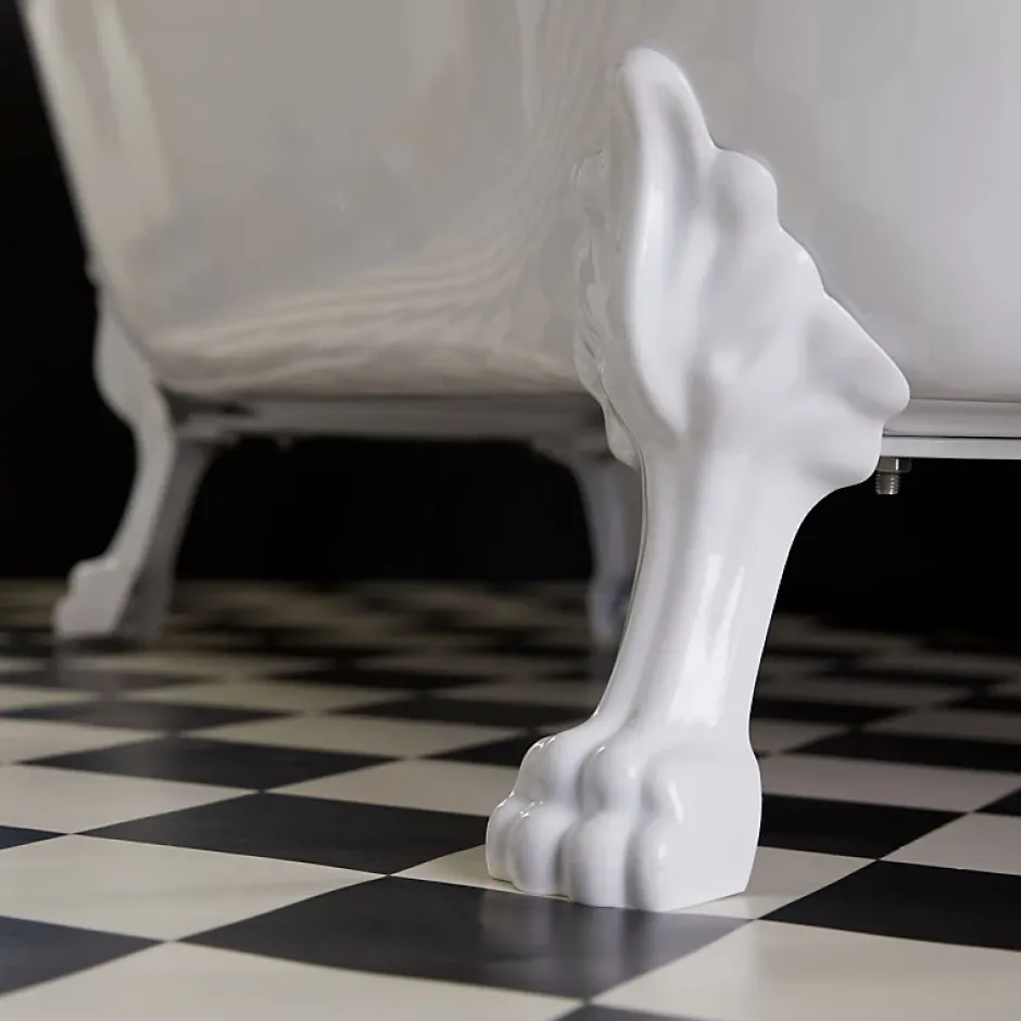 Planète Bain Baignoire îlot Charly ovale rétro avec pieds patte de lion blanc* Baignoire Îlot