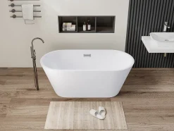 Vente-unique Baignoire îlot design - 201 L - 150 x 70 x 58 cm - Blanche - TWIGGY* Baignoire Îlot