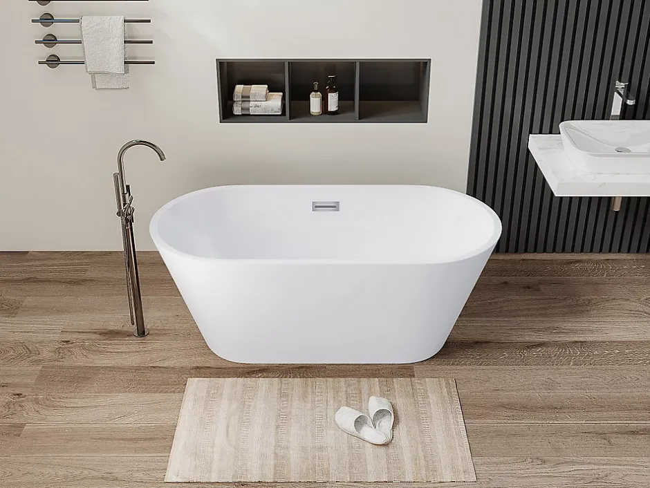 Vente-unique Baignoire îlot design - 201 L - 150 x 70 x 58 cm - Blanche - TWIGGY* Baignoire Îlot