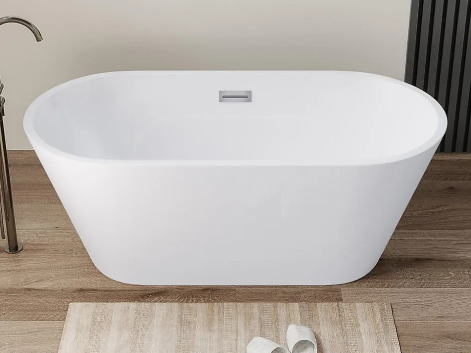 Vente-unique Baignoire îlot design - 201 L - 150 x 70 x 58 cm - Blanche - TWIGGY* Baignoire Îlot
