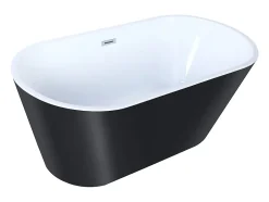 Vente-unique Baignoire îlot design - 201 L - 150 x 70 x 58 cm - Noire - TWIGGY* Baignoire Îlot