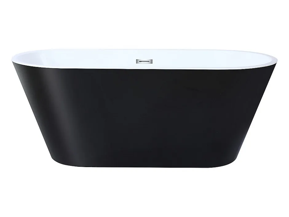 Vente-unique Baignoire îlot design - 201 L - 150 x 70 x 58 cm - Noire - TWIGGY* Baignoire Îlot