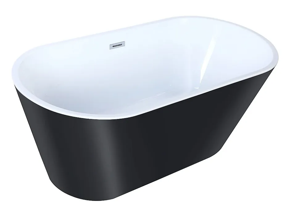 Vente-unique Baignoire îlot design - 201 L - 150 x 70 x 58 cm - Noire - TWIGGY* Baignoire Îlot