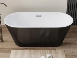 Vente-unique Baignoire îlot design - 201 L - 150 x 70 x 58 cm - Noire - TWIGGY* Baignoire Îlot