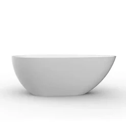 Stano Baignoire îlot design en solid surface ovale HELSINKI 150 cm* Baignoire Îlot