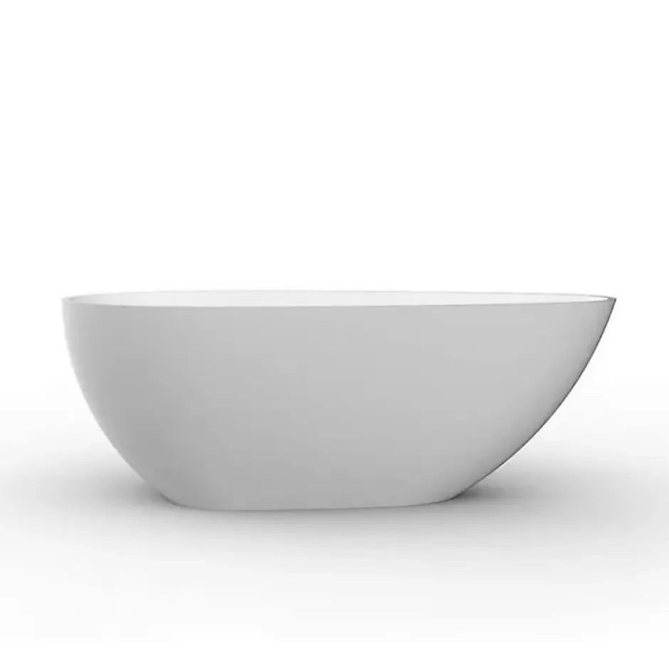Stano Baignoire îlot design en solid surface ovale HELSINKI 150 cm* Baignoire Îlot