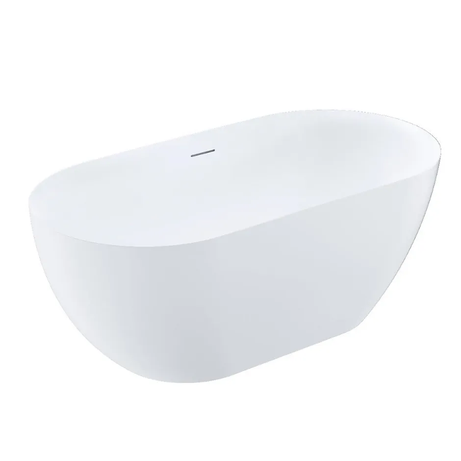 Stano Baignoire îlot design ovale LISBON blanche 160 cm Mat* Baignoire Îlot