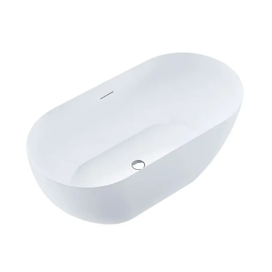 Stano Baignoire îlot design ovale LISBON blanche 160 cm Mat* Baignoire Îlot