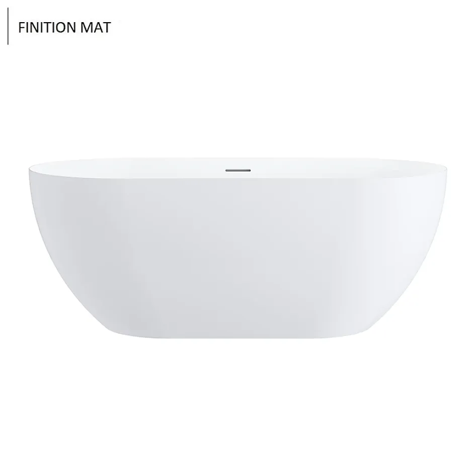 Stano Baignoire îlot design ovale LISBON blanche 160 cm Mat* Baignoire Îlot