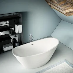 Stano Baignoire îlot design ovale BRIGHTON blanche 157 cm