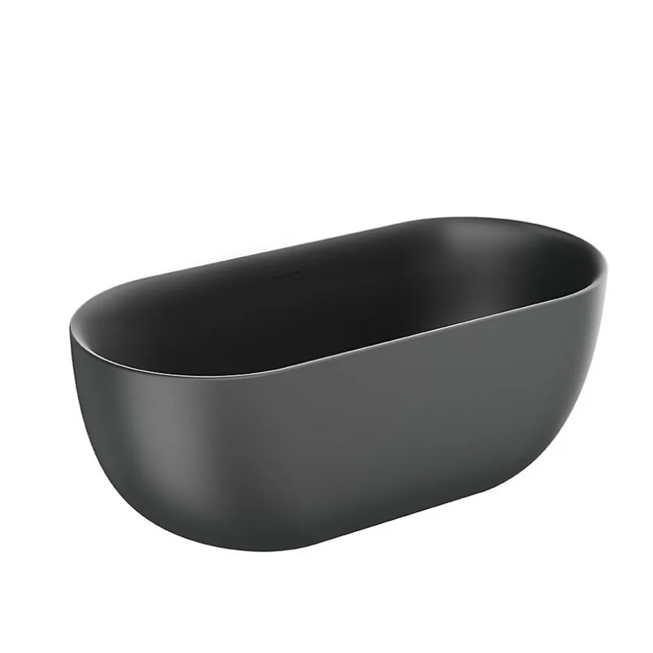 Stano Baignoire îlot design ovale LISBON noir mat 150 cm