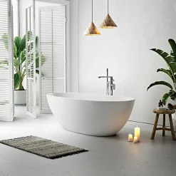 Stano Baignoire îlot design ovale FLORIDA blanche 165 cm Mat