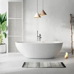 Stano Baignoire îlot design ovale FLORIDA blanche 165 cm Mat